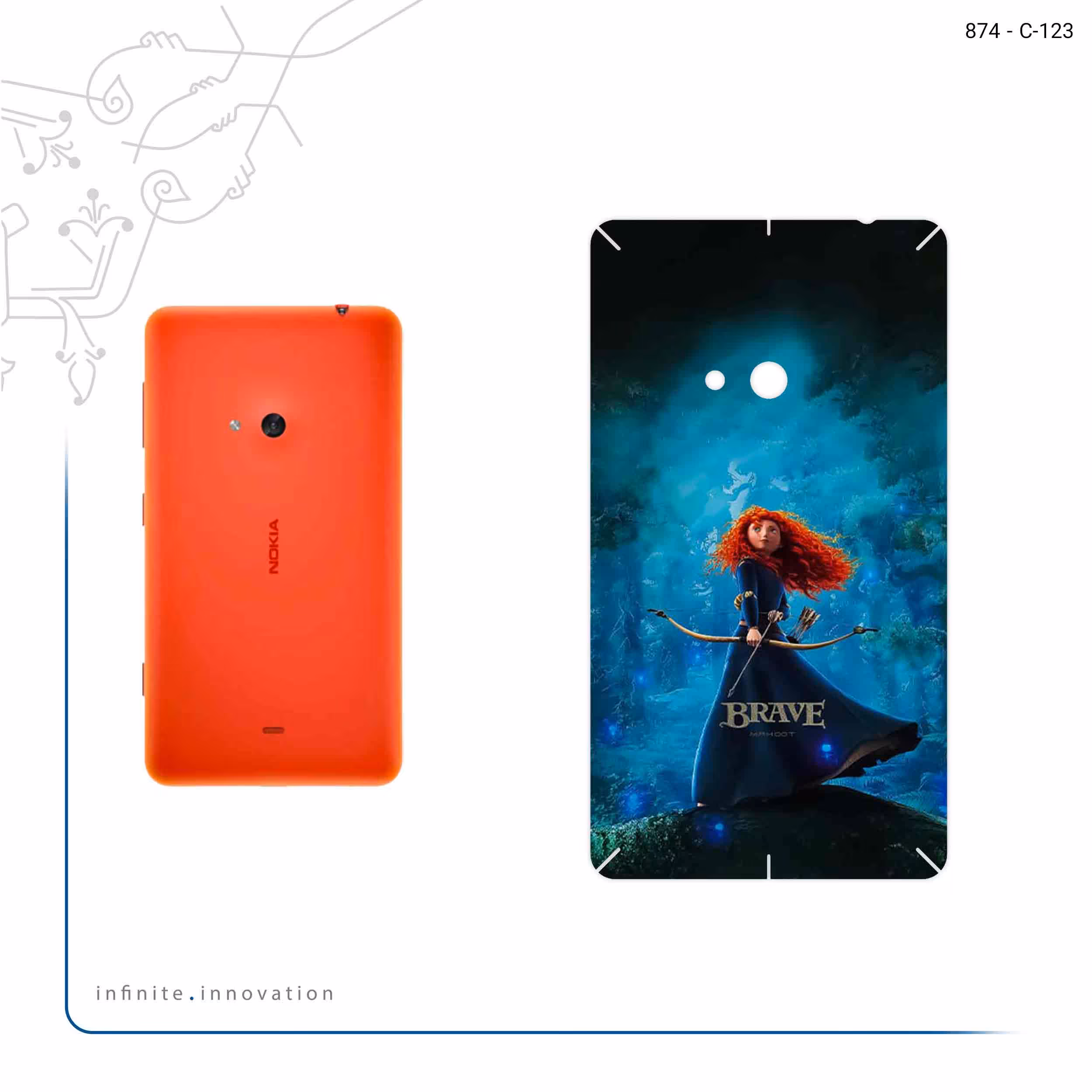 برچسب پوششی ماهوت مدل Brave مناسب برای گوشی موبایل نوکیا Lumia 625