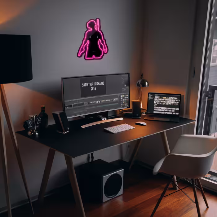 چراغ دیواری نئون دیزاین طرح Pubg-BL_PN