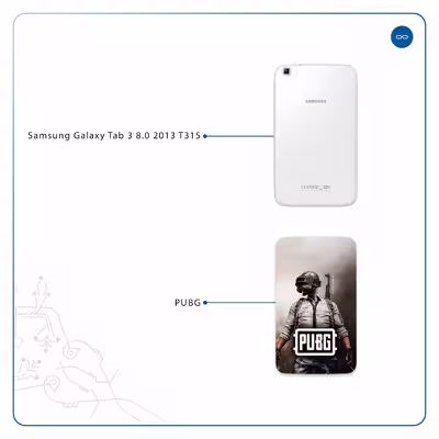 برچسب پوششی ماهوت مدل Pubg-Game مناسب برای تبلت سامسونگ Galaxy Tab 3 8.0 2013 T315