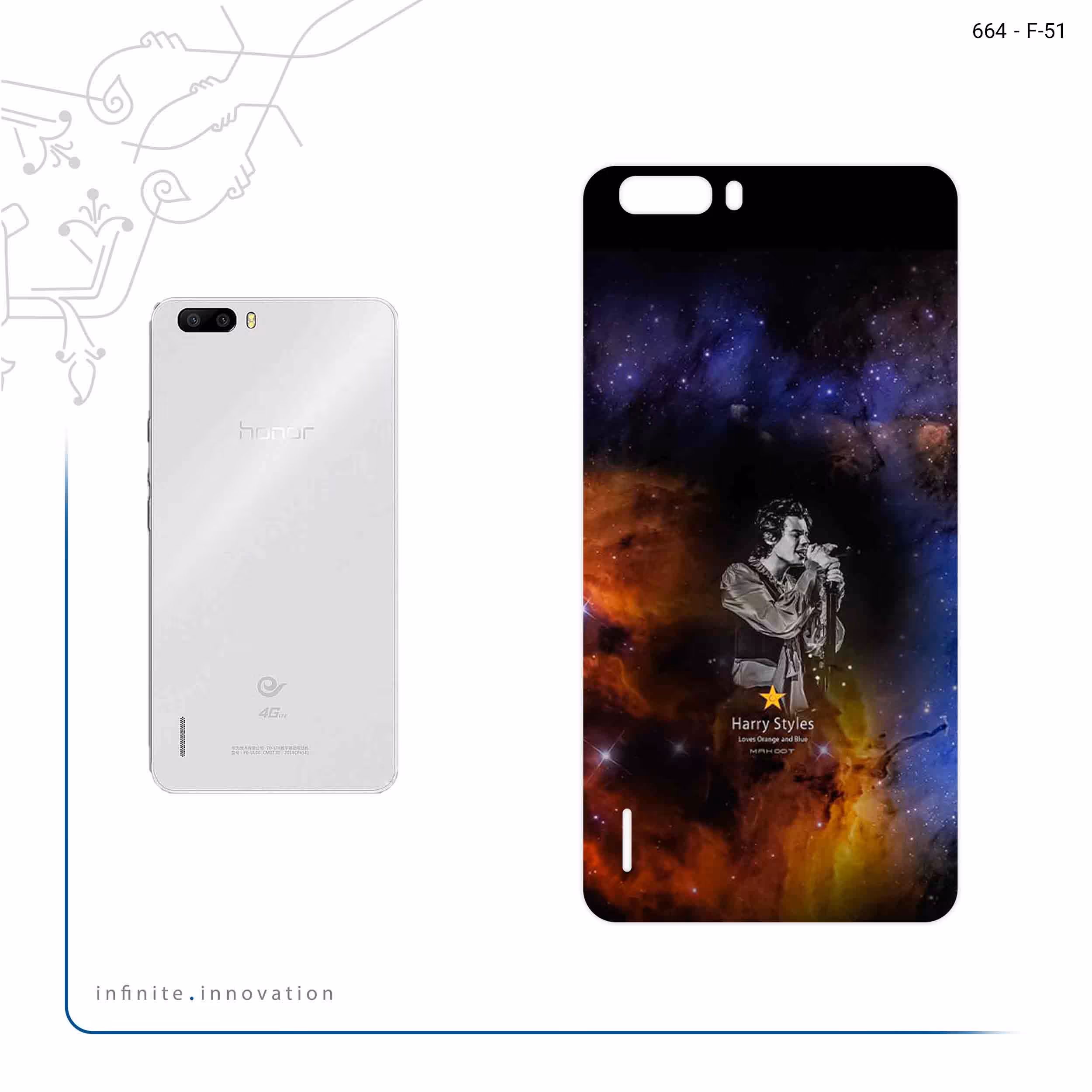 برچسب پوششی ماهوت مدل Harry Styles مناسب برای گوشی موبایل آنر 6 Plus