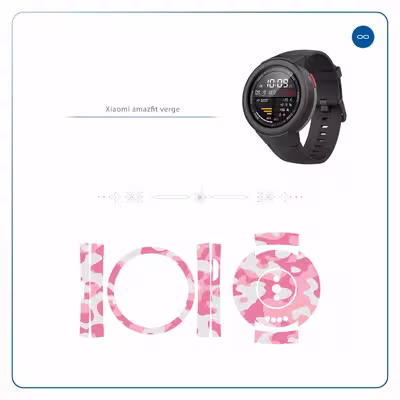 برچسب ماهوت طرح Army Pink مناسب برای ساعت هوشمند شیایومی Amazfit Verge
