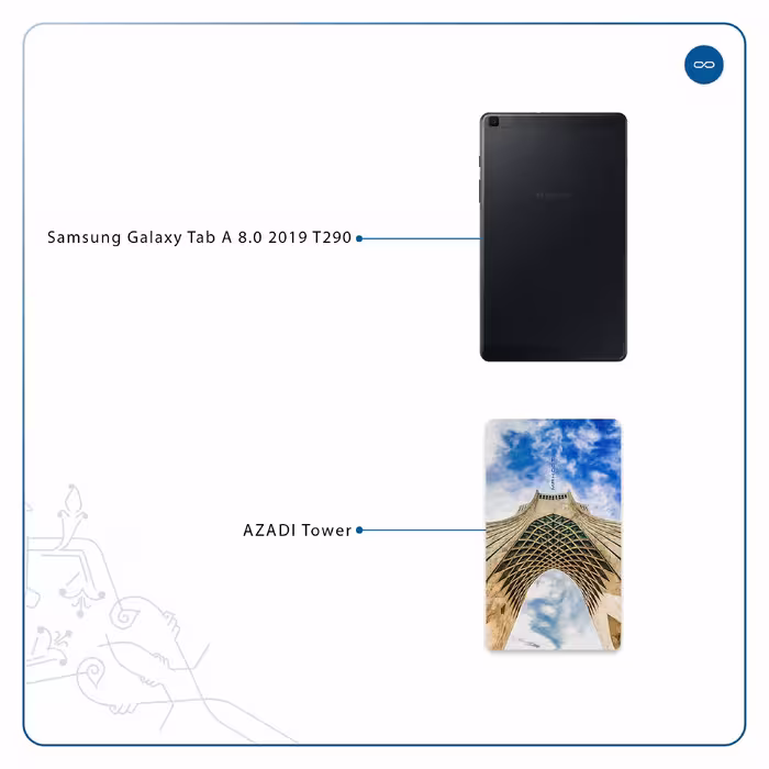 برچسب پوششی ماهوت مدل AZADI-Tower مناسب برای تبلت سامسونگ Galaxy Tab A 8.0 2019 T290