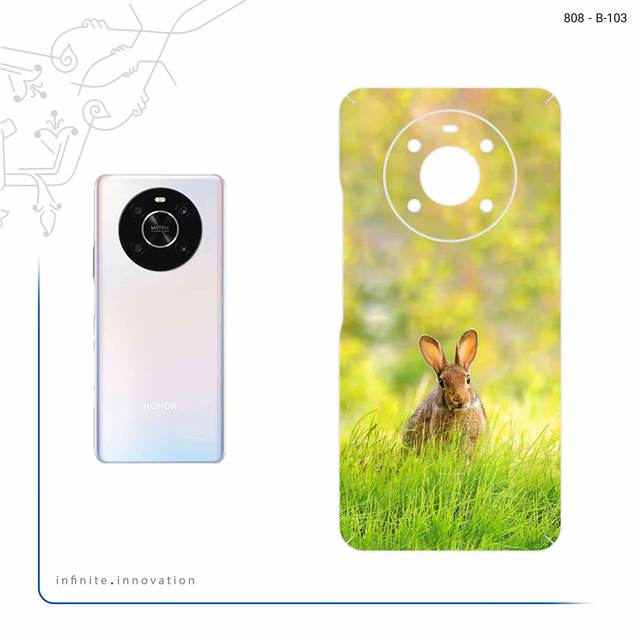 برچسب پوششی ماهوت مدل Rabbit مناسب برای گوشی موبایل آنر X9 4G