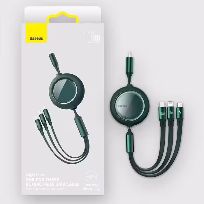کابل تبدیل USB-C به USB-C/microUSB/لایتنینگ باسئوس مدل CAMLC-AMJ طول 1.2 متر