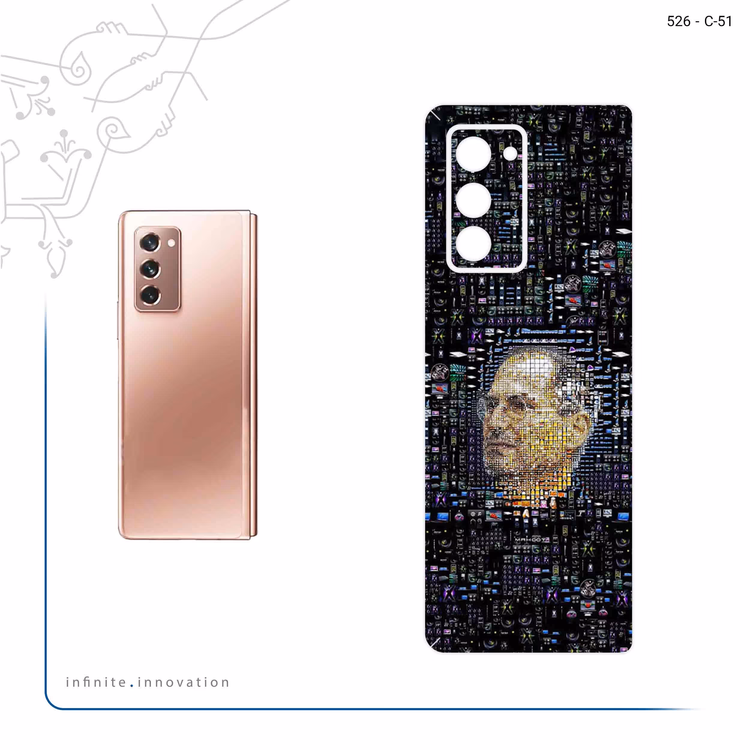 برچسب پوششی ماهوت مدل 2 Collage of Steve Jobs مناسب برای گوشی موبایل سامسونگ Galaxy Z FOLD 2