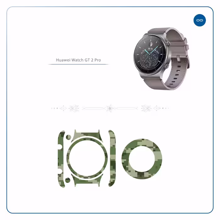 برچسب ماهوت طرح Army Green Pixel مناسب برای ساعت هوشمند هوآوی Watch GT 2 Pro