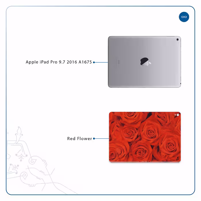 برچسب پوششی ماهوت مدل Red-Flower مناسب برای تبلت اپل iPad Pro 9.7 2016 A1675