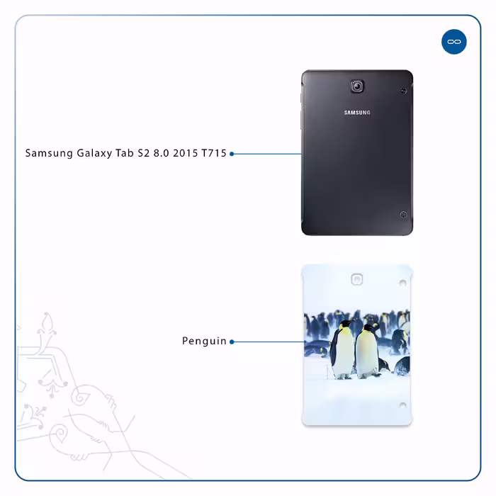 برچسب پوششی ماهوت مدل Penguin مناسب برای تبلت سامسونگ Galaxy Tab S2 8.0 2015 T715