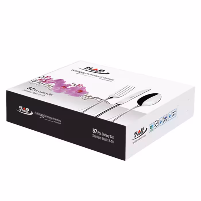 سرویس قاشق و چنگال 57 پارچه ناب استیل مدل فلورانس