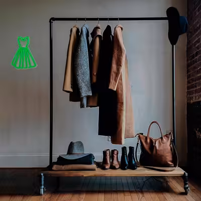 چراغ دیواری نئون دیزاین طرح Women-Clothes_GR