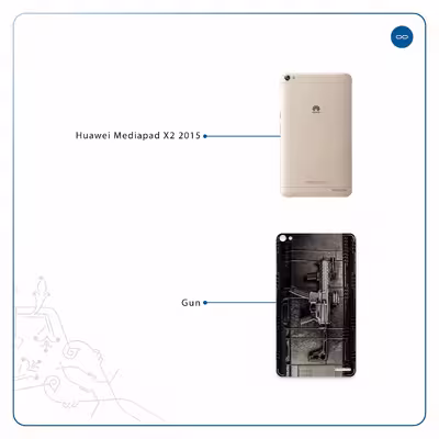 برچسب پوششی ماهوت مدل Gun مناسب برای تبلت هوآوی Mediapad X2 2015