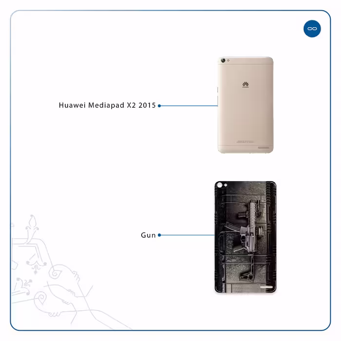برچسب پوششی ماهوت مدل Gun مناسب برای تبلت هوآوی Mediapad X2 2015
