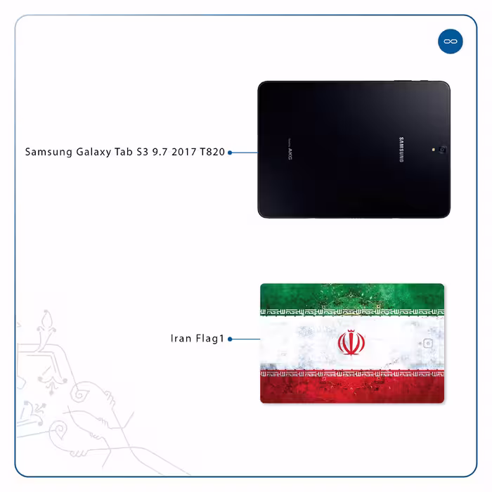 برچسب پوششی ماهوت مدل Iran-Flag-1 مناسب برای تبلت سامسونگ Galaxy Tab S3 9.7 2017 T820
