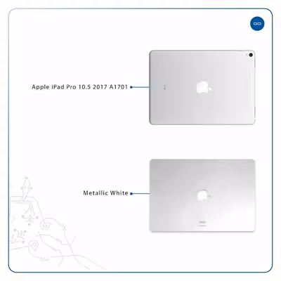 برچسب پوششی ماهوت مدل Metallic-White مناسب برای تبلت اپل iPad Pro 10.5 2017 A1701
