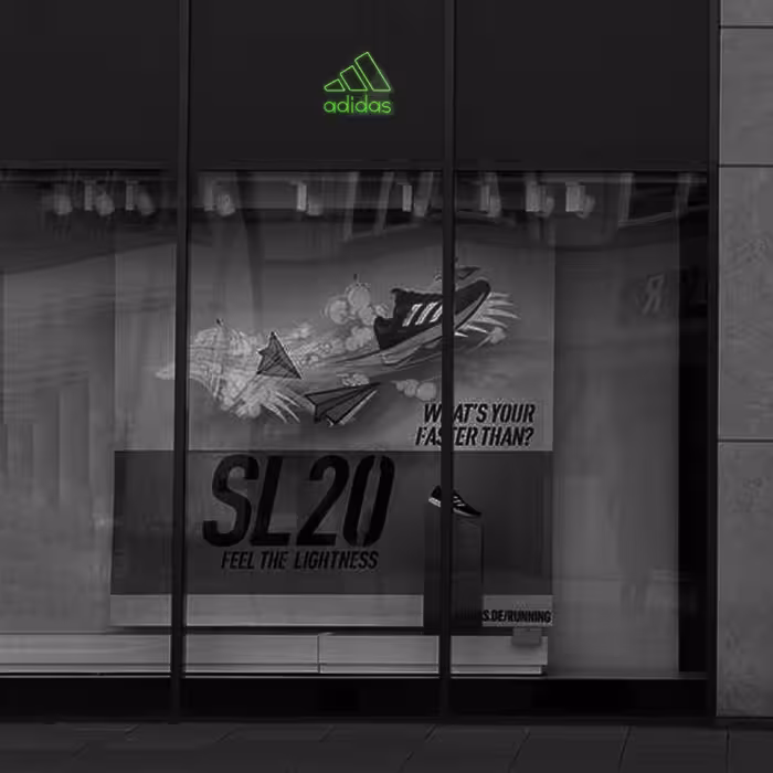 چراغ دیواری نئون دیزاین طرح Adidas-Text-BL_GR