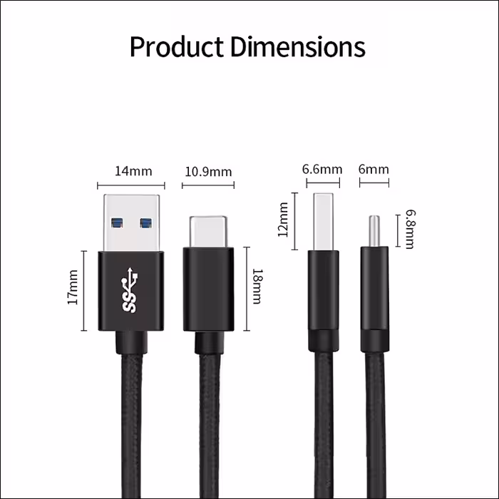  کابل تبدیل USB به USB-C یو اِل‌ تی یونیت مدل USB 3.0 طول 1 متر 
