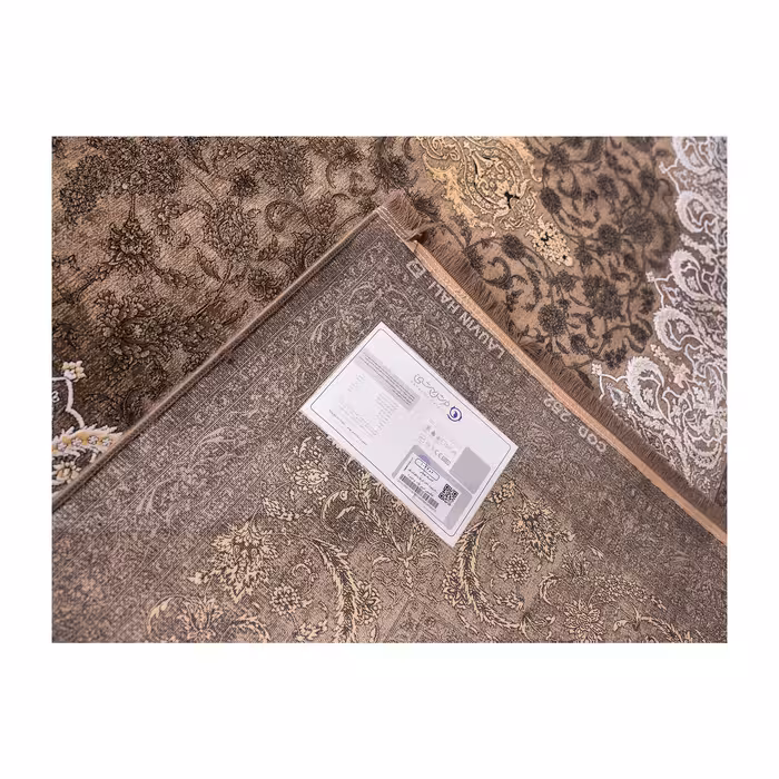 فرش ماشینی بهشتی مدل لاوین کد 252 زمینه قهوه‌ای