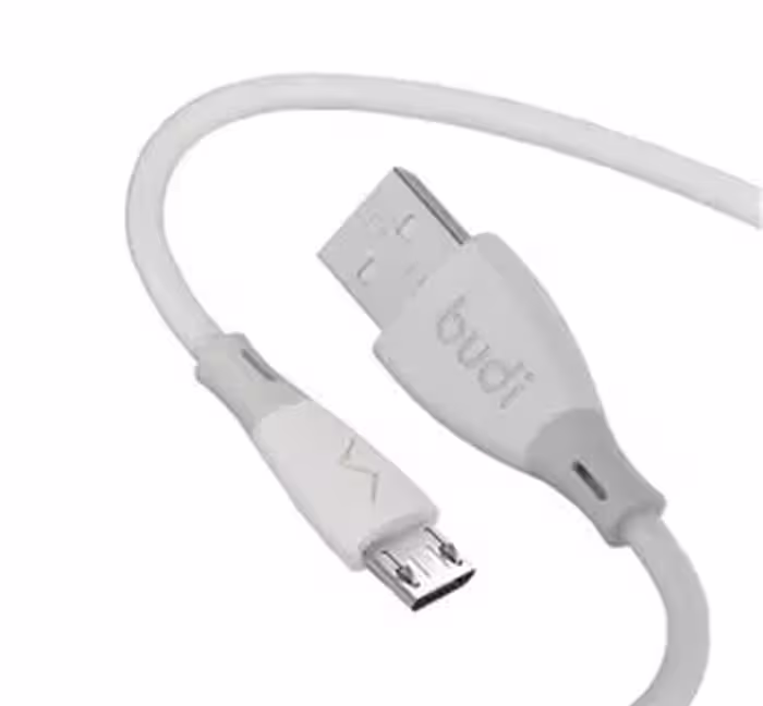 کابل شارژ سیلیکونی USB به Micro USB بودی مدل Budi DC202M12W طول 1.2 متر