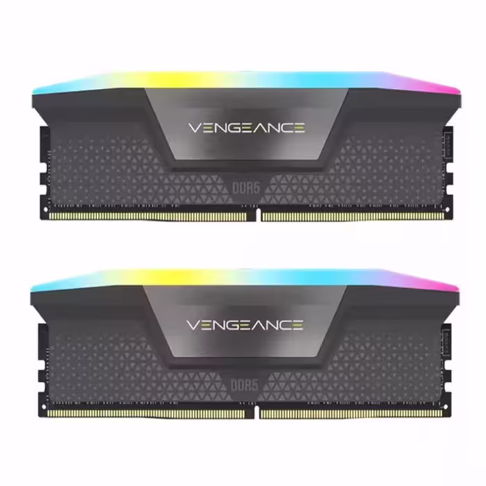 رم DDR5 دسکتاپ 64 گیگابایت 6600MHz CL32 کورسیر مدل VENGANCE RGB BLACK دو کاناله