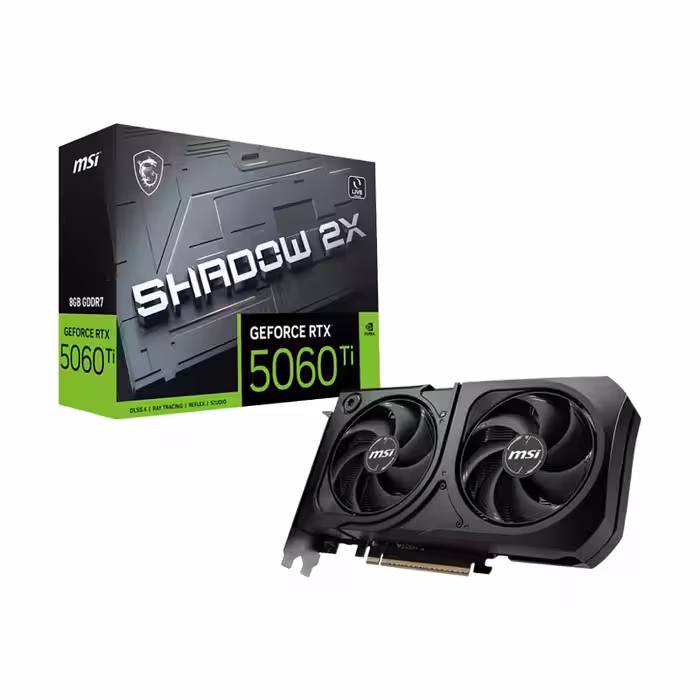 کارت گرافیک ام اس ای GeForce RTX 5060 TI SHADOW 2X OC PLUS 8GB