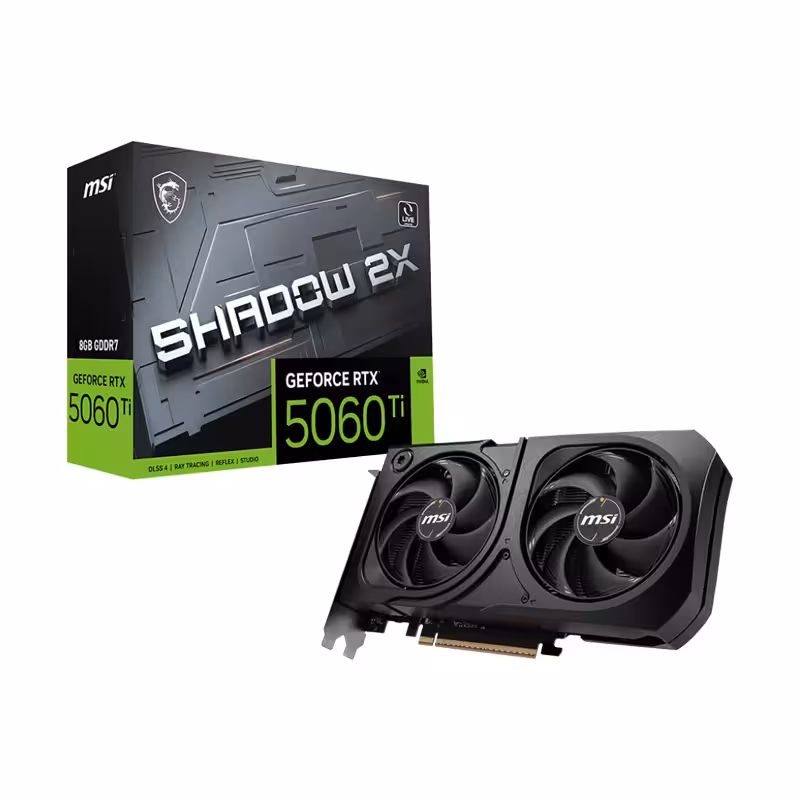 کارت گرافیک ام اس ای GeForce RTX 5060 TI SHADOW 2X OC PLUS 8GB