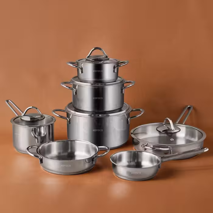 سرویس قابلمه استیل 12 پارچه Karaca ترکیه مدل Ada
