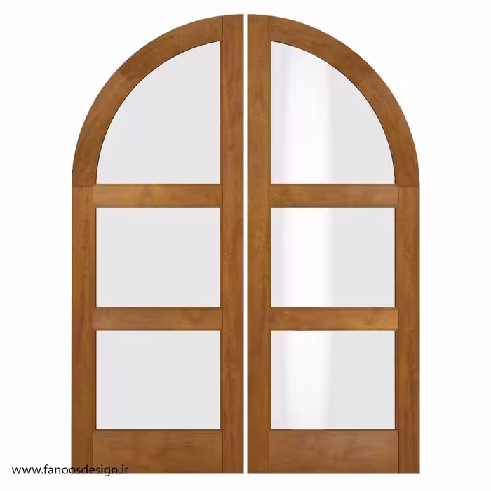 درب چوبی با پنجره شیشه‌ای داخلی کد 1168