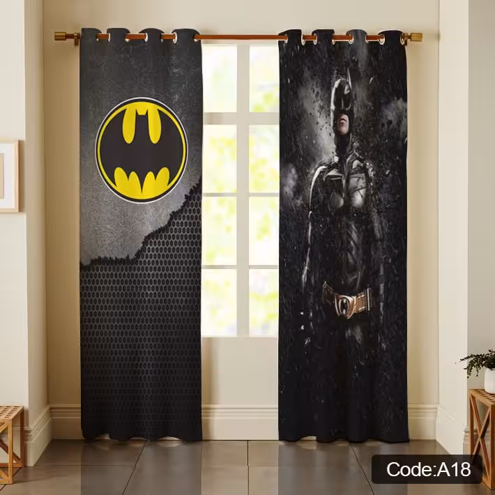 پرده پانچی مخمل چاپی پسرانه کد A 18