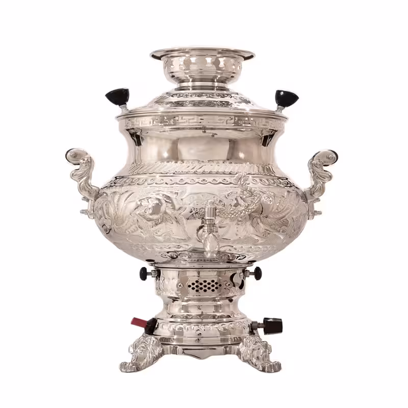 سماور گازی طاووس مدل یاس کد 3-125 گنجایش 7 لیتر