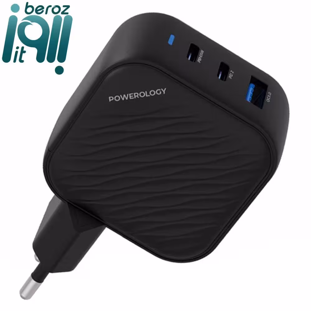 شارژر دیواری 65 وات پاورولوجی مدل GaN Ultimate-EU Dual PD Charger (نسخه اورجینال – ارسال 1 ساعته)