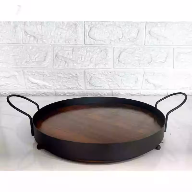 سینی کف چوبی قطر 27 گرد 6204