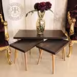 LUX WOOD لوکس وود میز جلو مبلی ساده گردویی مستطیل 6415