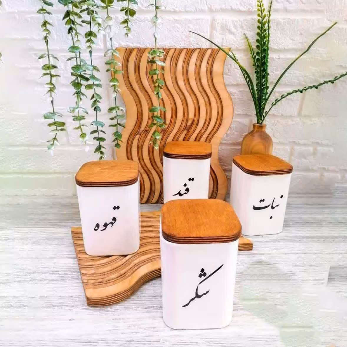 بانکه سرامیکی مربع فارسی تکست