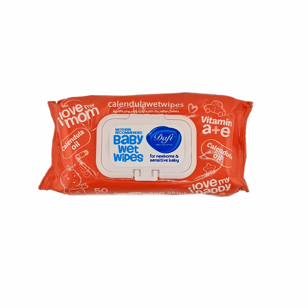 دستمال مرطوب کودک دافی حاوی کالاندولا 50 برگی