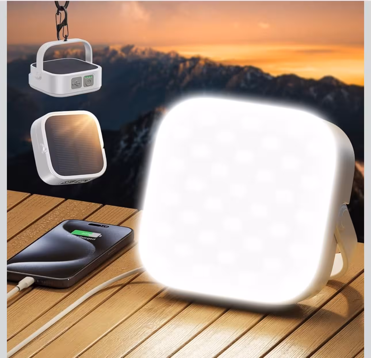 چراغ کمپینگ پنل خورشیدی و پاور بانک