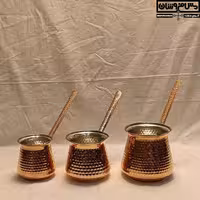 قهوه جوش مسی شکمی چکشی مدل ماکیاتو