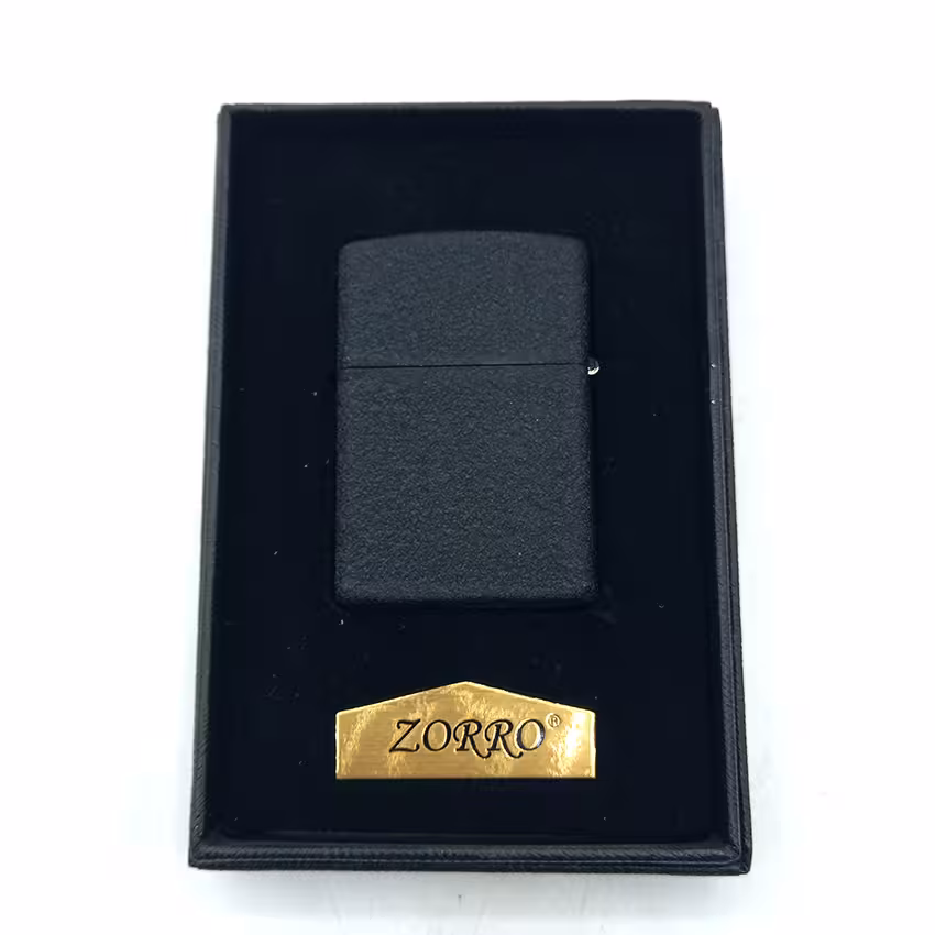 فندک بنزینی زورو مشکی طرح آسفالتی کد d1313