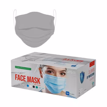 ماسک سه لایه طوسی پزشکی استاندارد(50 عددی)