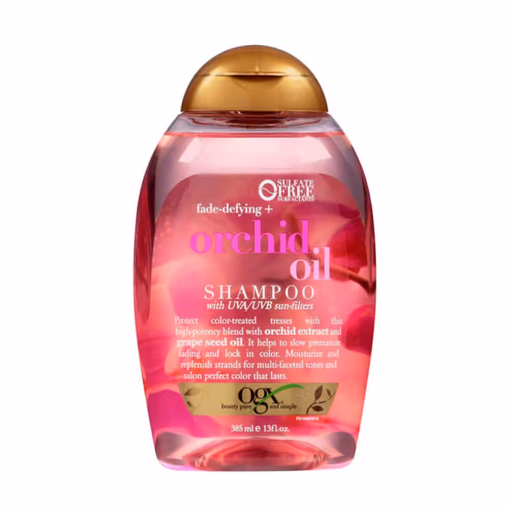 شامپو مو او جی ایکس تثبیت کننده رنگ مو Orchid Oil حجم 385 میلی لیتر