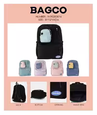 کوله وارداتی برند بگکو رنگ ابی کد IV3016 سایز 44*12*31