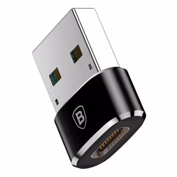 تبدیل USB به Type-C مدل USB Male To Type-C Female Adapter Converter Black باسئوس - فروشگاه اینترنتی پروتاچ