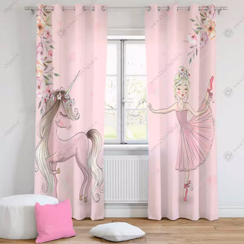 پرده پانچی پرنسس و یونیکورن pk-2925
