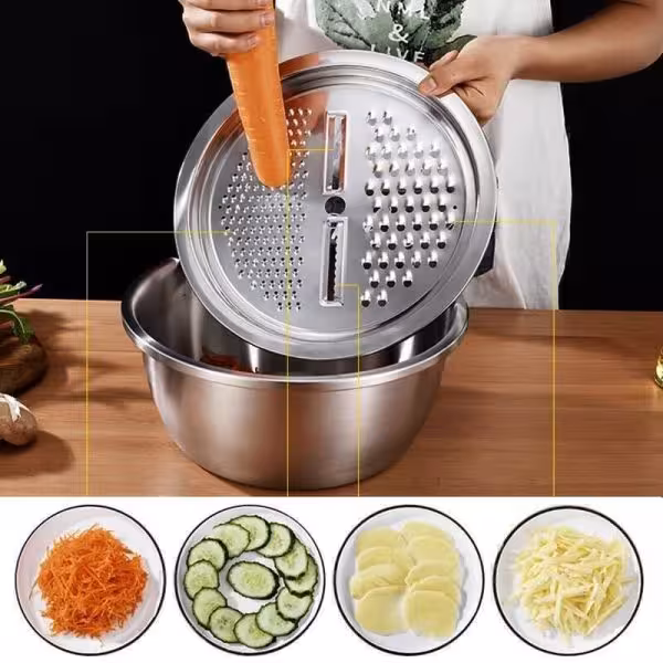 ست لگن استیل رنده دار 6 تکه