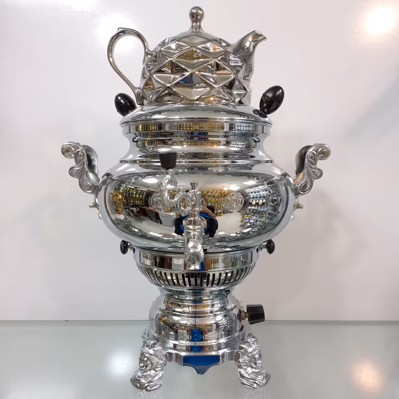 سماور گازی سیلور مدل سه کاره ویکتوریا ساده