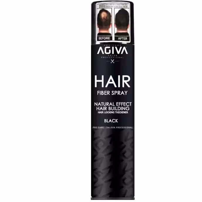 اسپری پرپشت کننده مو آگیوا رنگ مشکی Agiva Hair Fiber Spray Black 150ml
