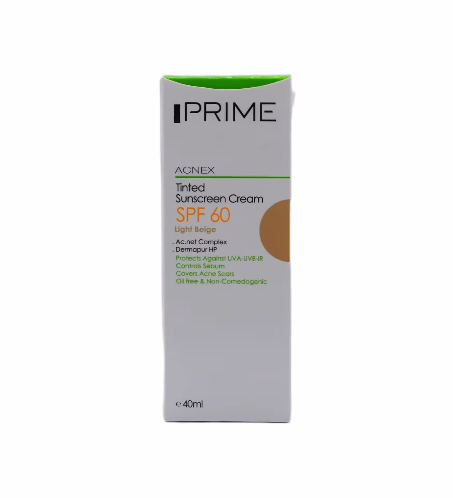 کرم ضدآفتاب رنگی(بژ روشن) spf60پرایم حجم 40 میلی لیتر