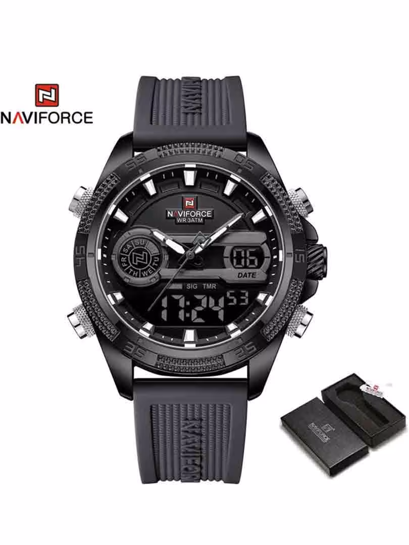 ساعت مچی دوزمانه مردانه نیوی فورس Naviforce NF 9223 B/B/GY
