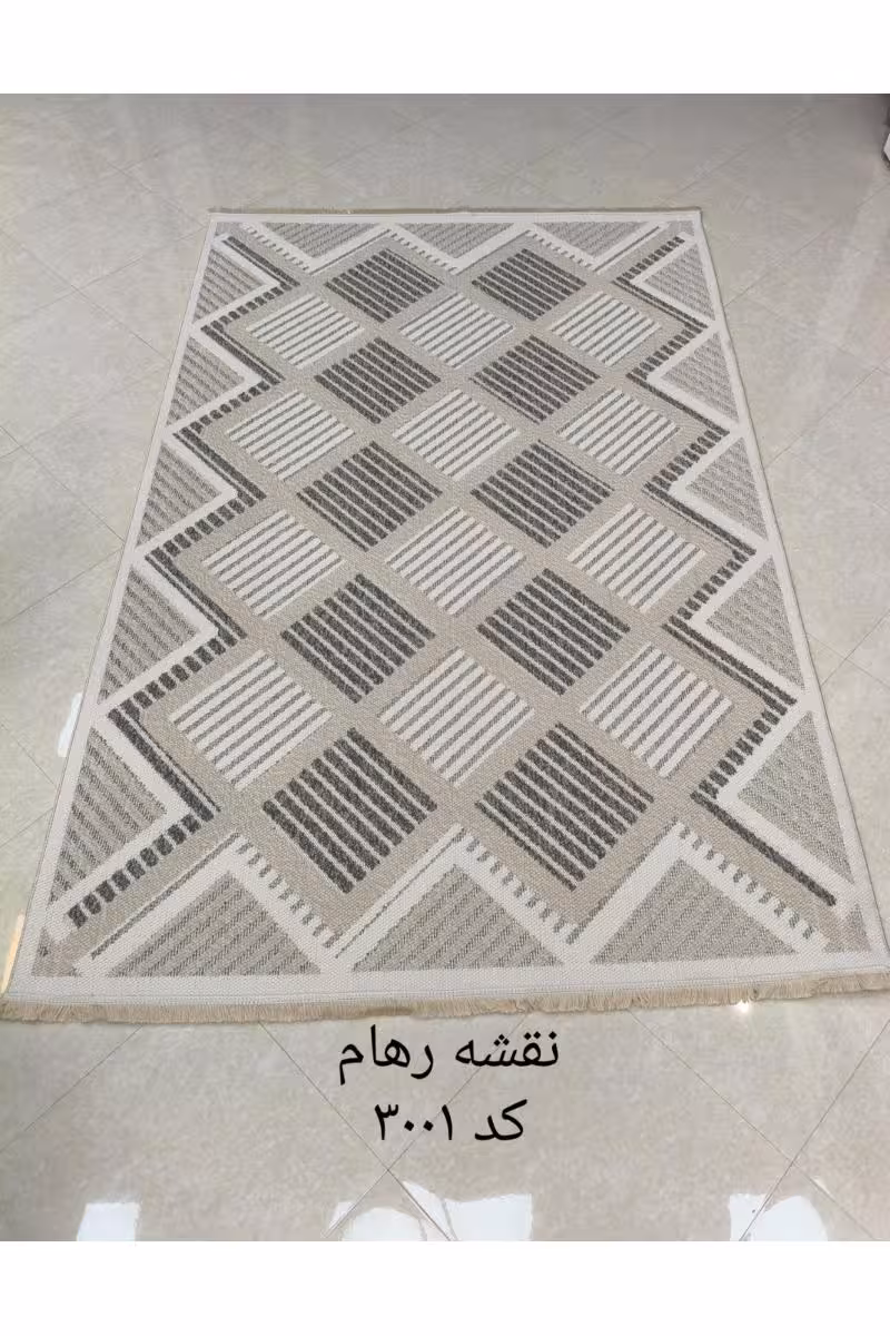 گلیم ماشینی 500 شانه آکرلیک مدل پینترست کاشان-نقشه رهام