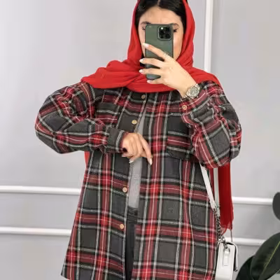 مانتو چهارخونه پشمی
