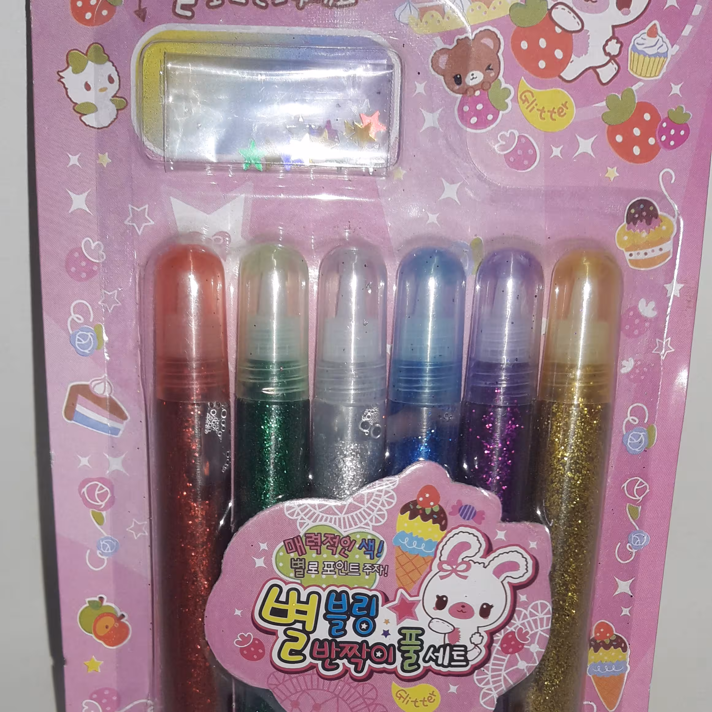 چسب مایع اکلیلی بسته 6 رنگی تزئینی مناسب کاردستی و روزنامه دیواری